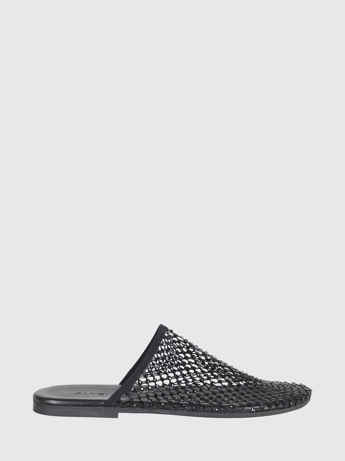 Alysi Perforated Nylon Mules with Rhinestones