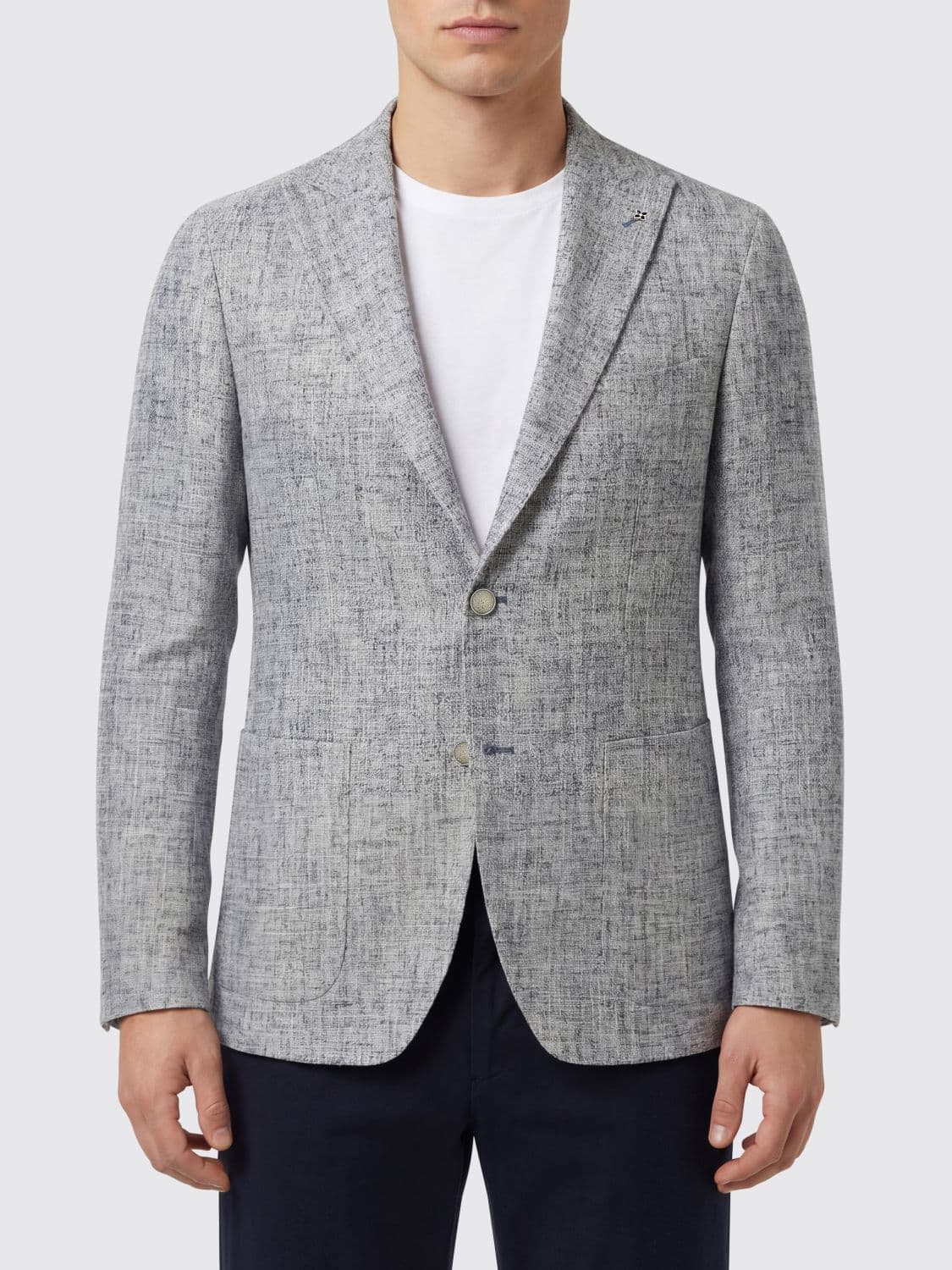 Tagliatore Single-Breasted Cotton and Linen Blend Blazer · 52