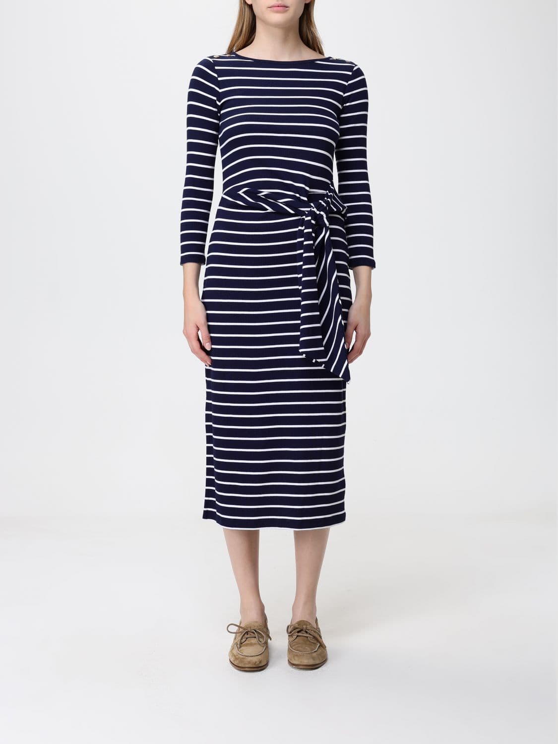 Ralph Lauren Striped Jersey Midi Dress