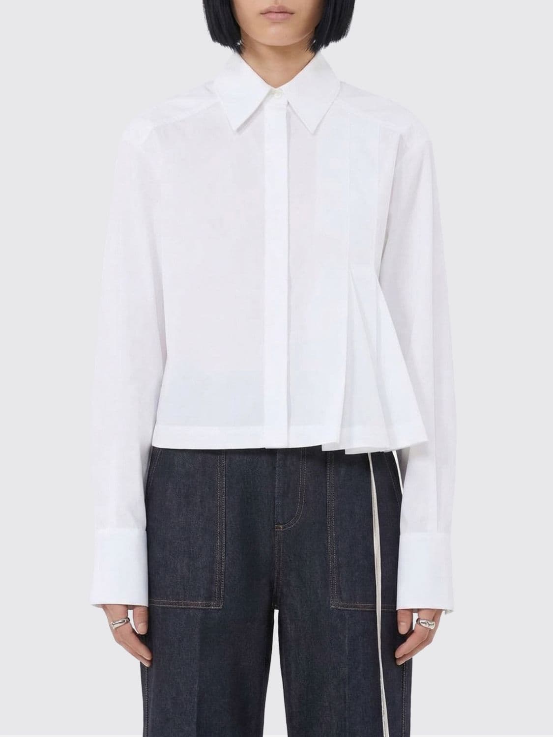 Sportmax Cotton Shirt With Pleated Detail