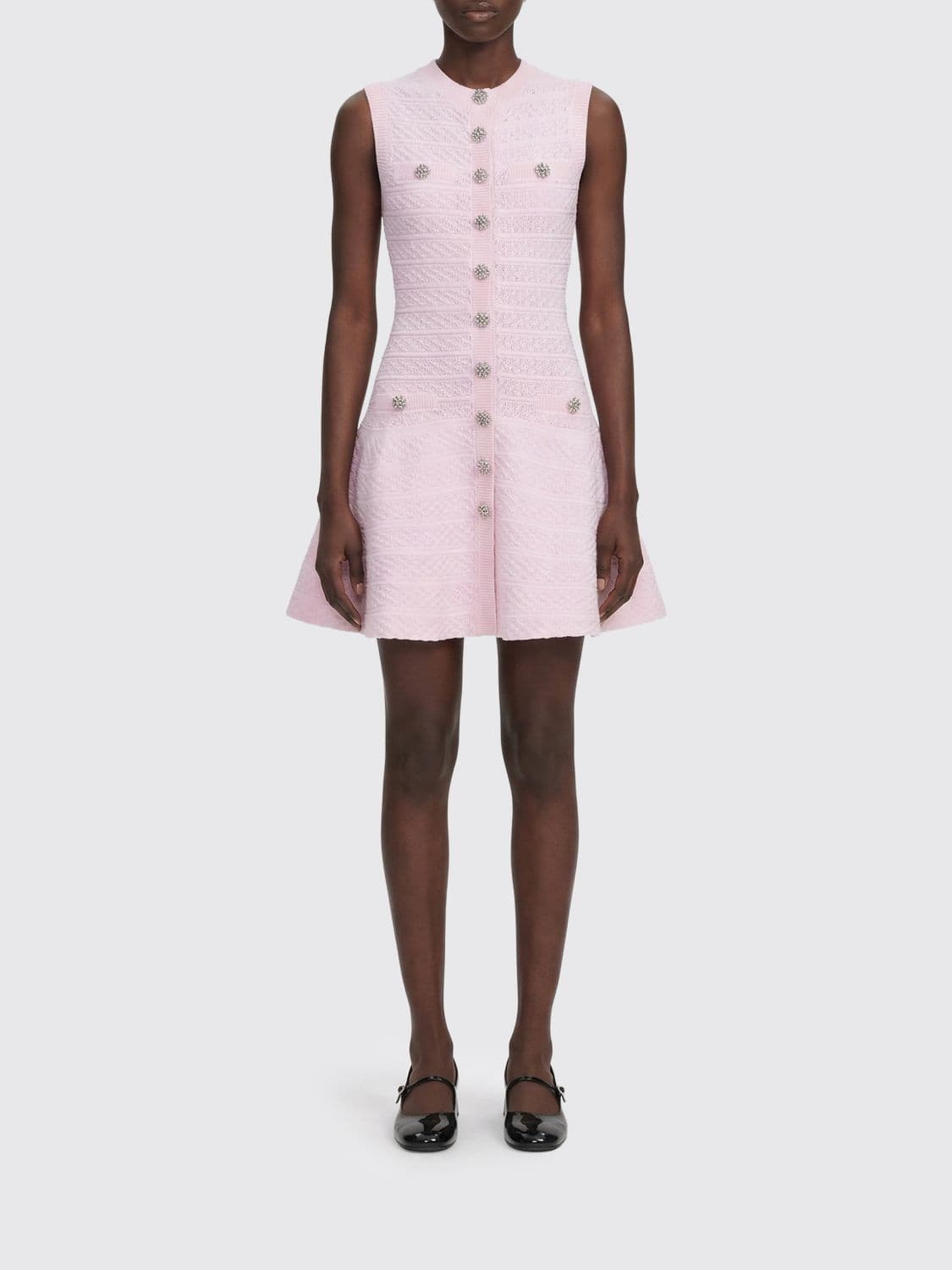 Self-Portrait Diamond Pointelle Knit Dress