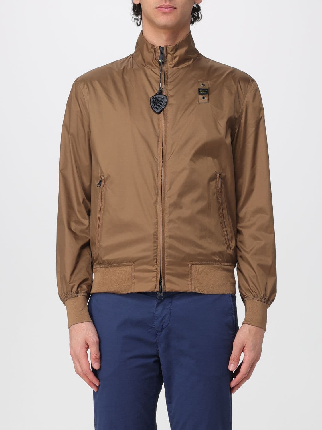 Blauer Polyester Bomber Jacket