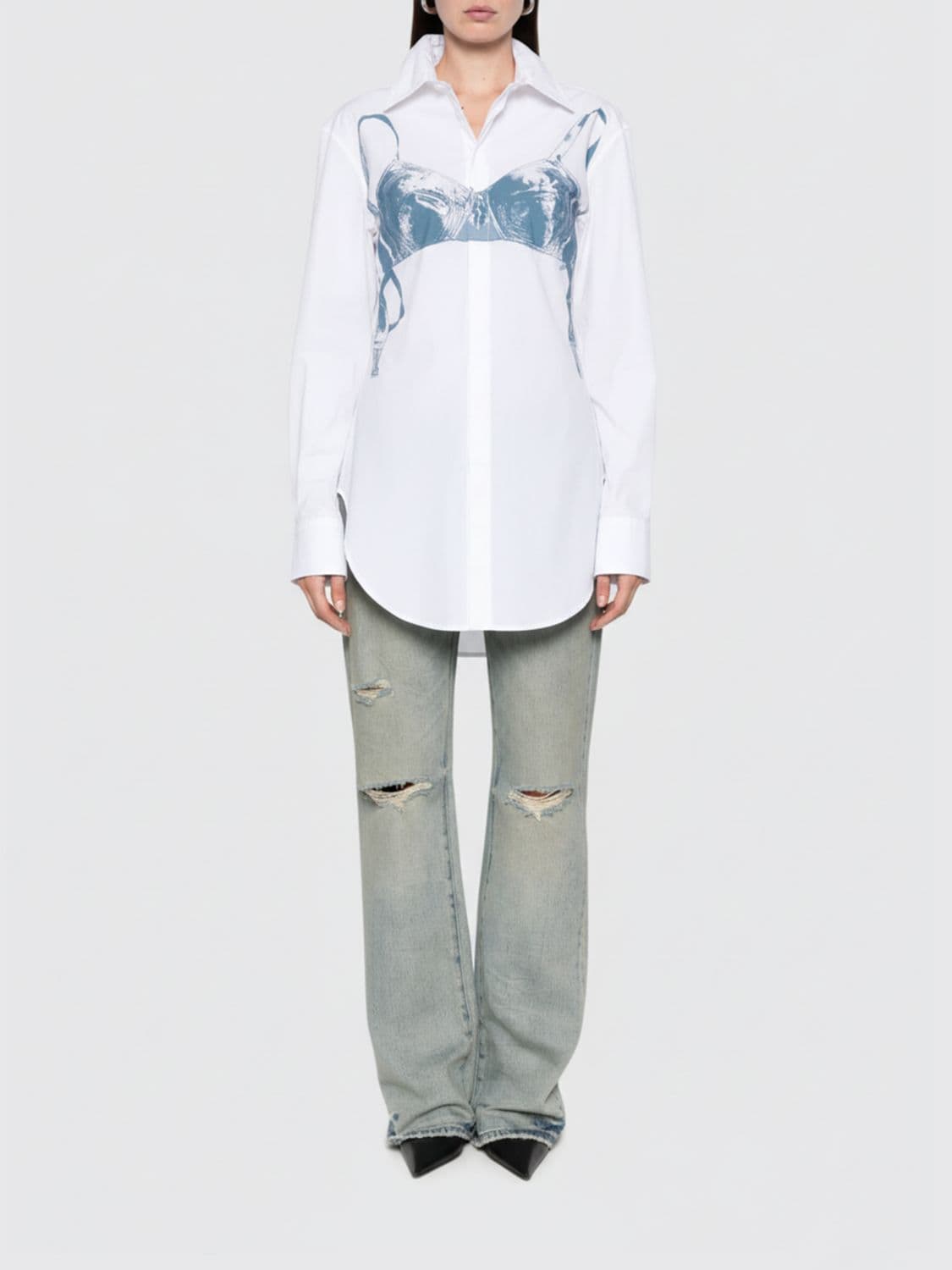 Jean Paul Gaultier The Scanned Bra Cotton Shirt