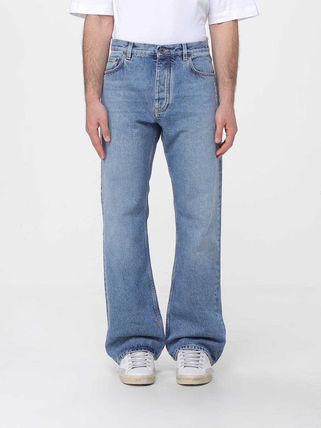 Off-White Flared Jeans In Cotton Denim