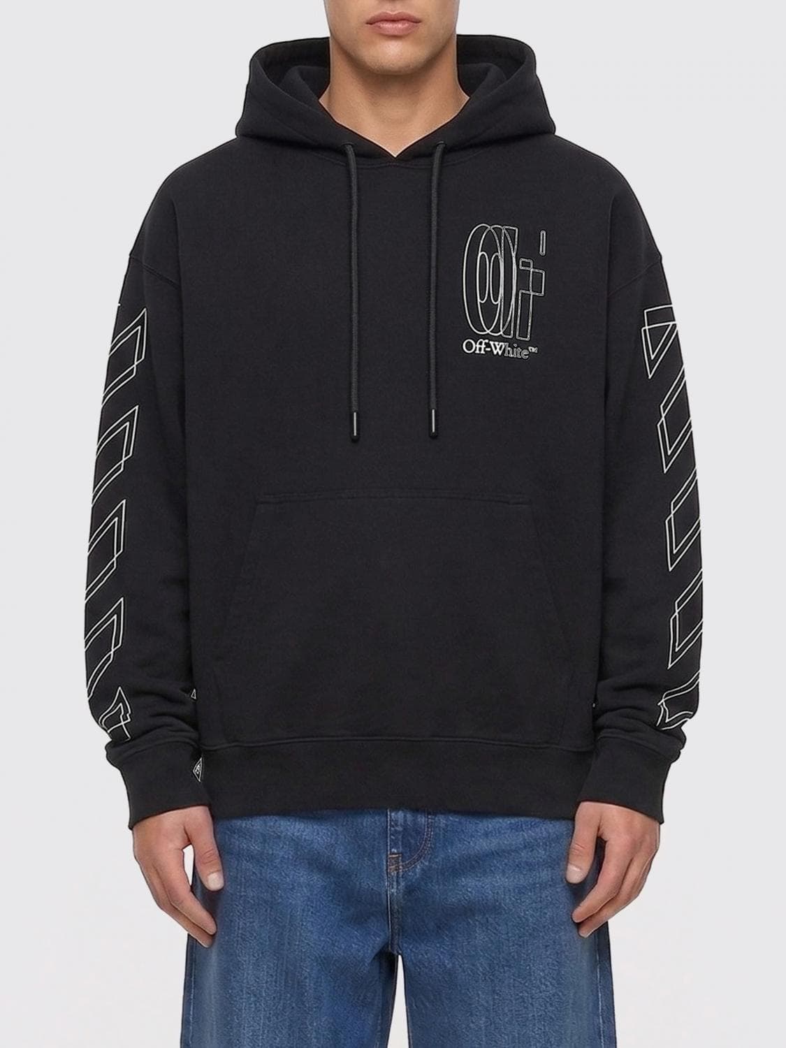 Off-White Cotton Sweatshirt with Arrow