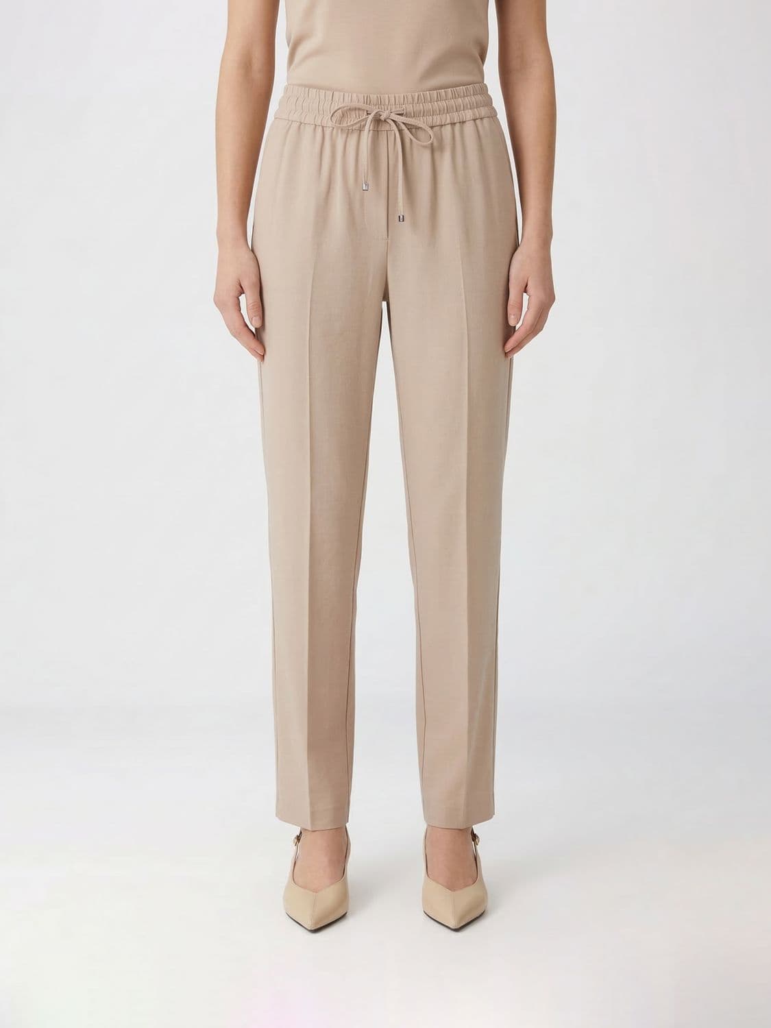 Dondup Straight Viscose Blend Trousers
