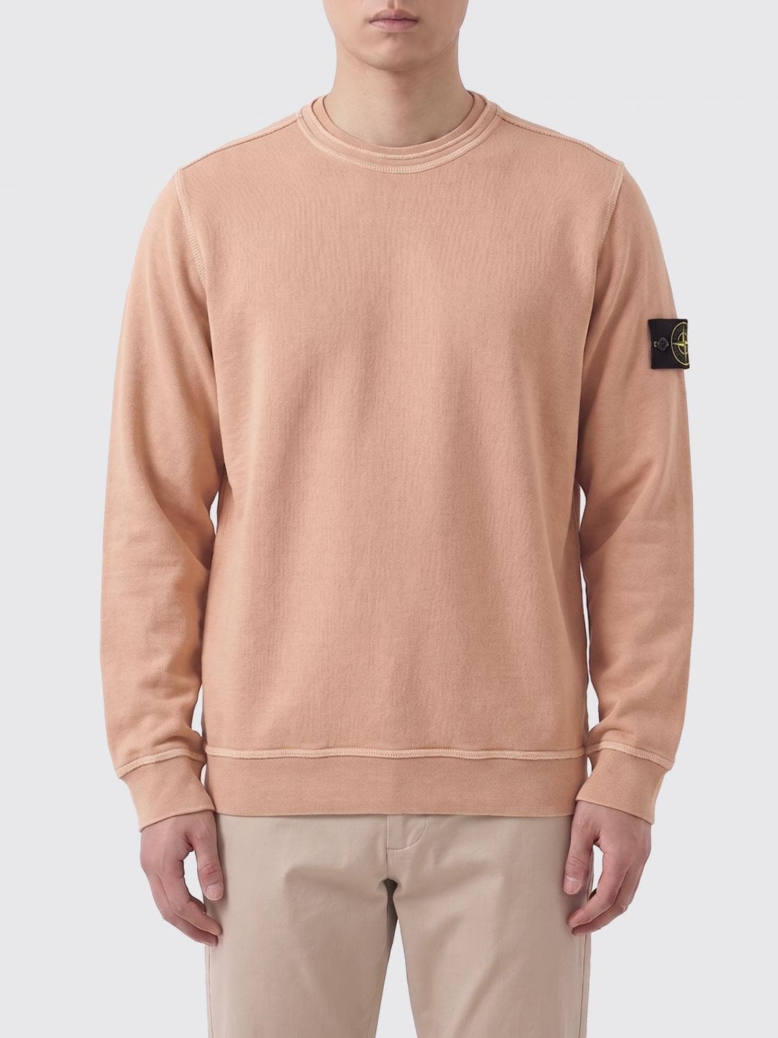 Stone Island Cotton Crew Neck Sweatshirt With Logo