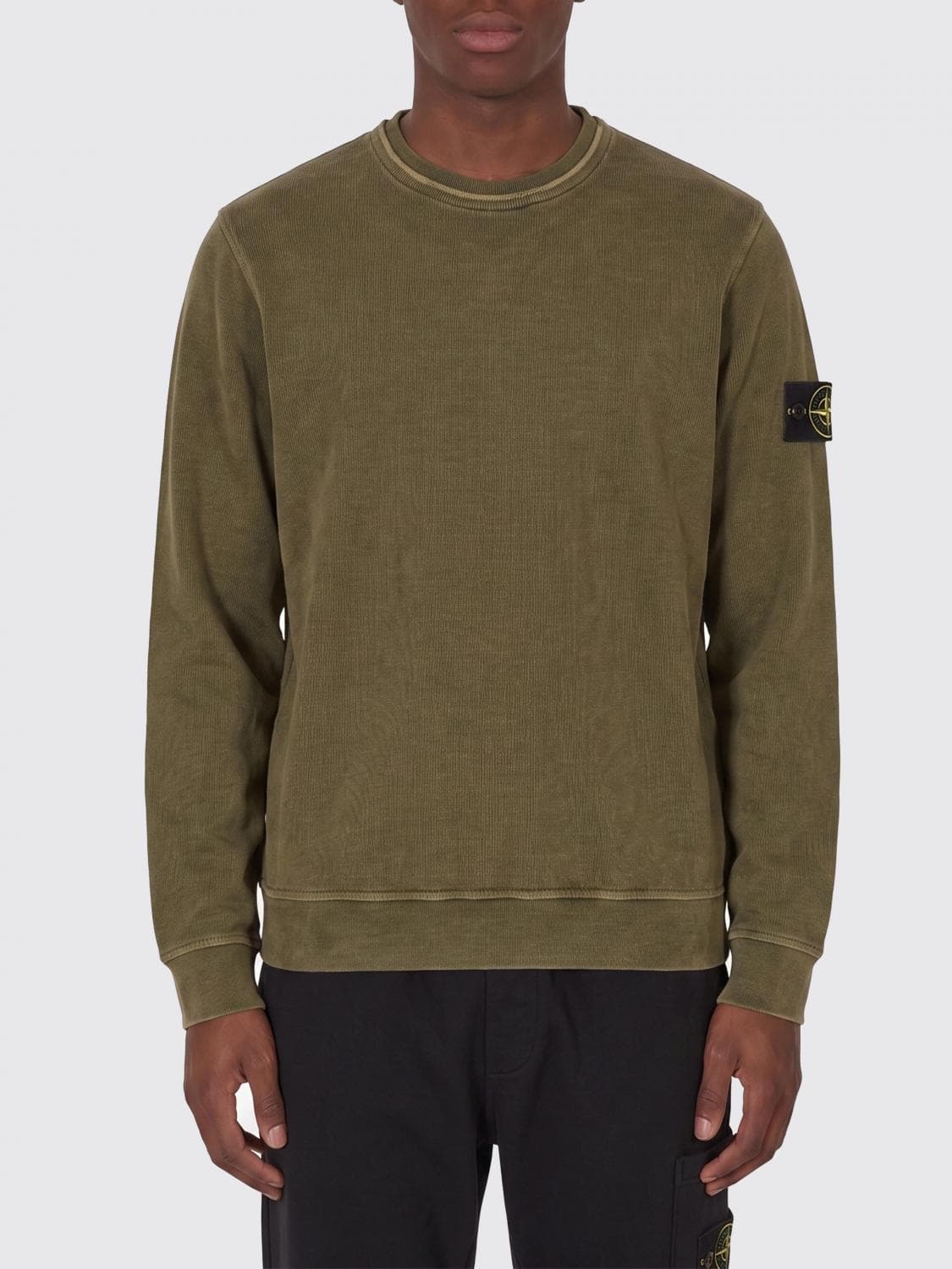 Stone Island Cotton Crew Neck Sweatshirt With Logo