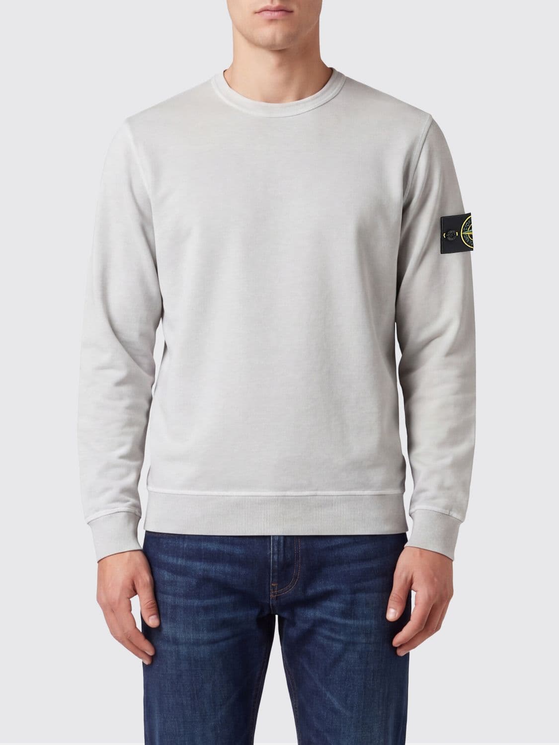 Stone Island Cotton Crew Neck Sweatshirt With Logo