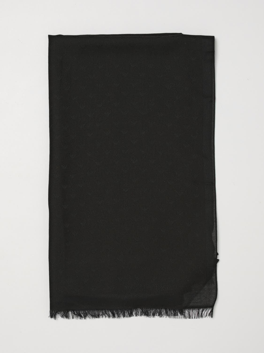 Emporio Armani Cotton Blend Stole with Eagle Jacquard · OS