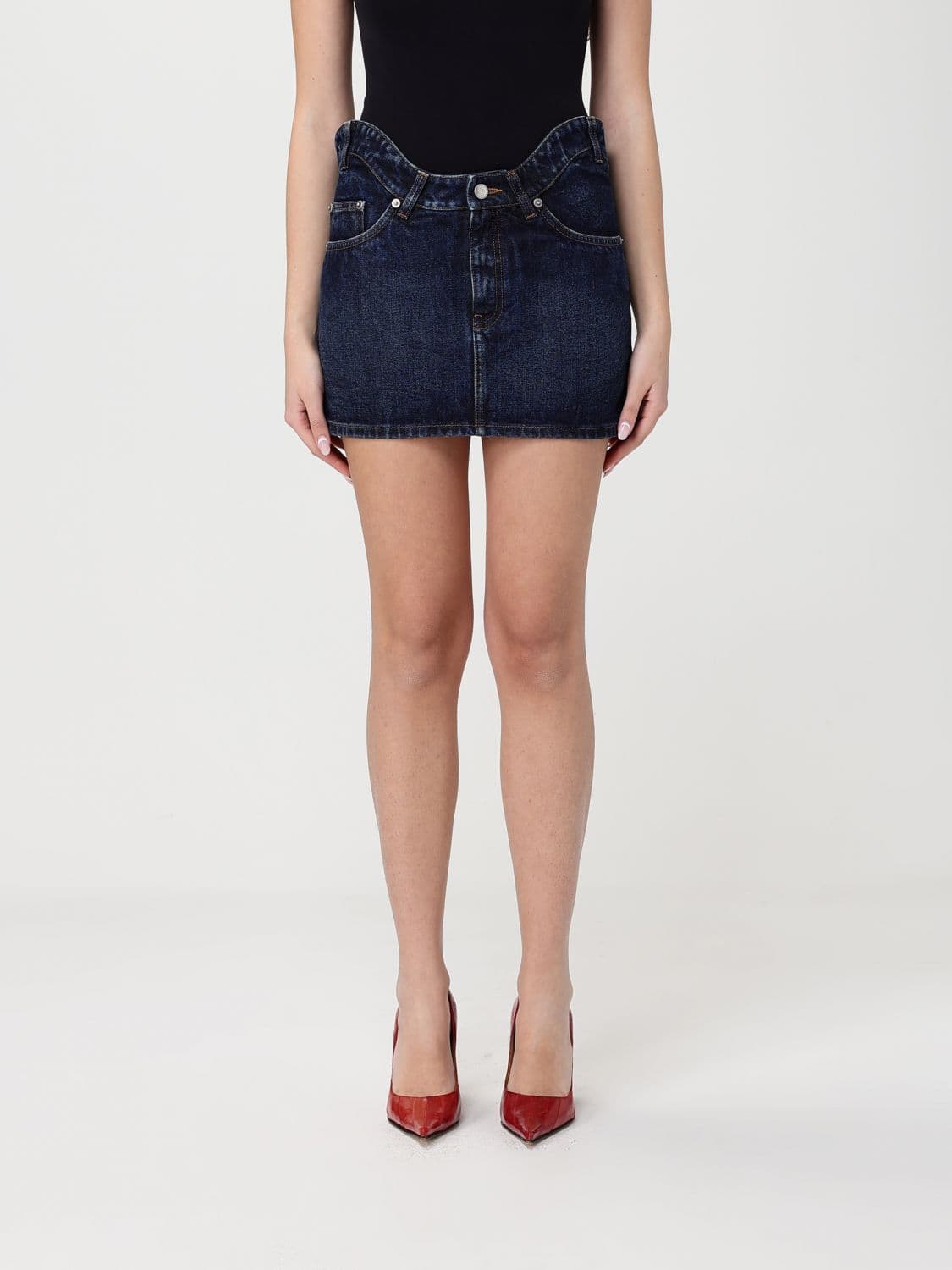 Jean Paul Gaultier Cotton Denim Skirt