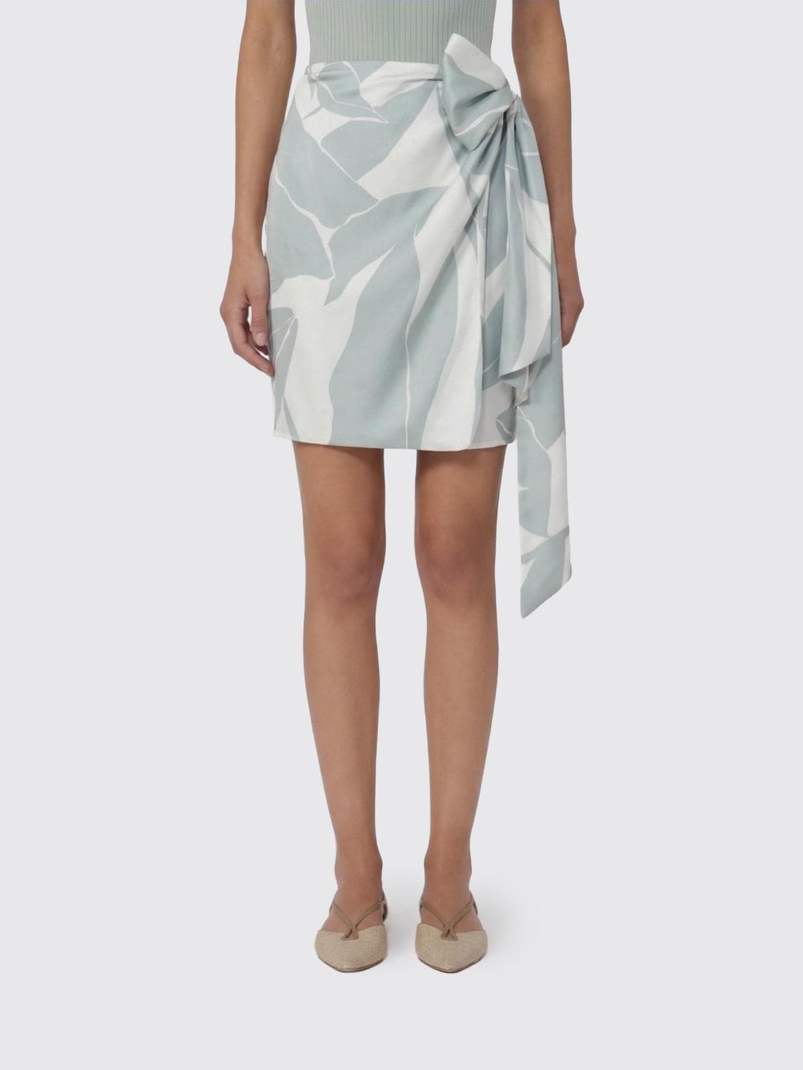 Max Mara Printed Silk Pareo Skirt