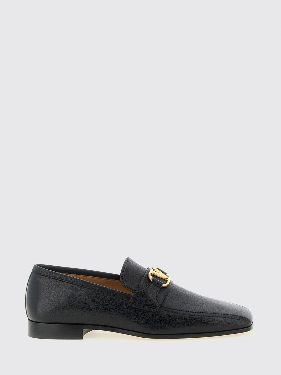 Valentino Garavani VLogo Signature Natural Grain Leather Loafers