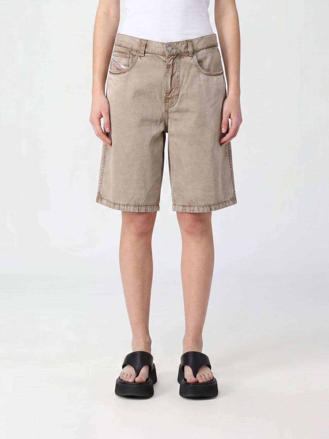 Diesel Washed Effect 5-Pocket Denim Shorts