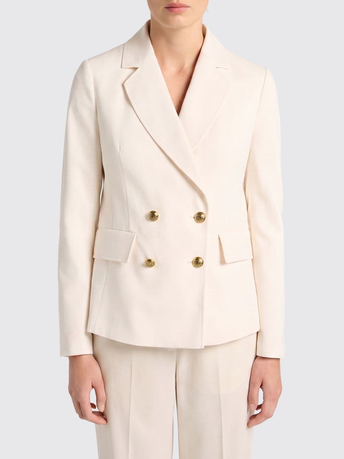 Momonì Double-Breasted Cotton Blend Blazer