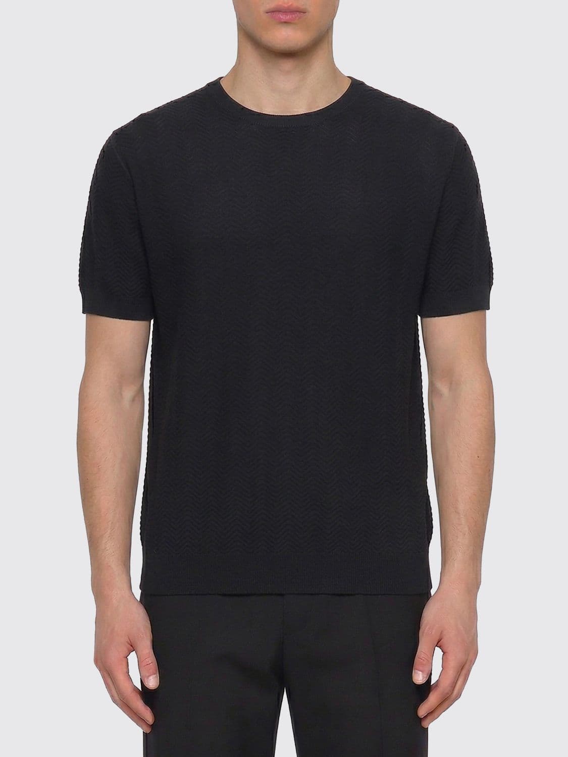 Giorgio Armani Cotton Blend Crew Neck Sweater