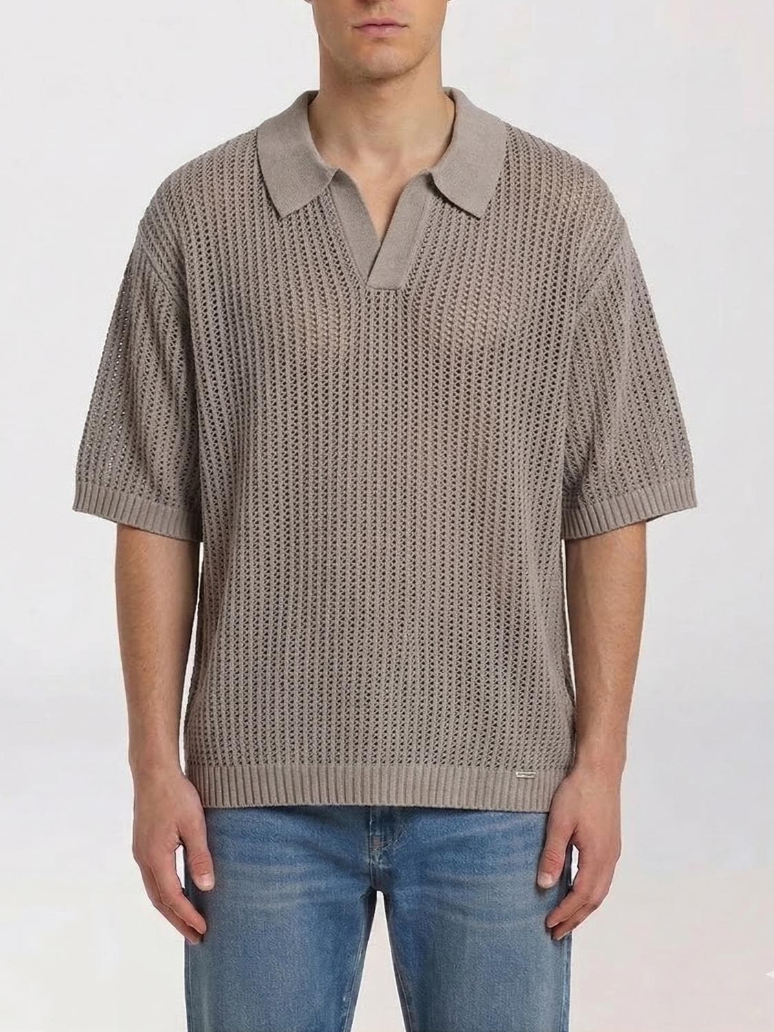 Represent Cotton Blend Knit Polo Shirt