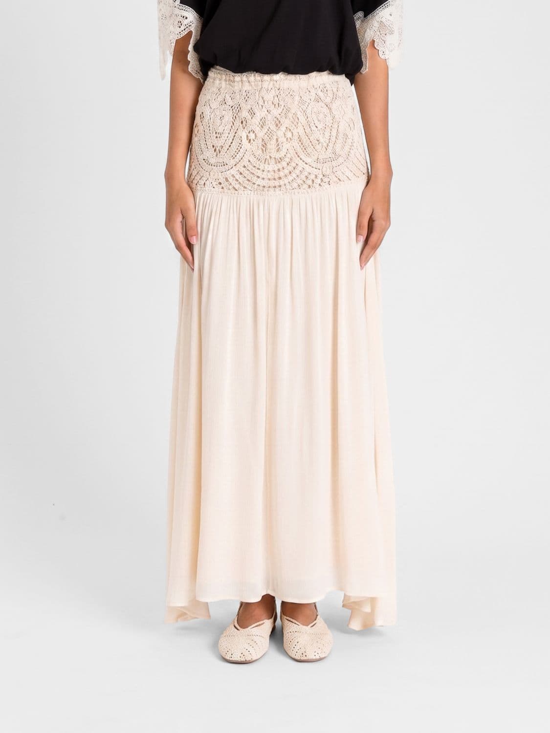 Twinset U & b Viscose and Macramé Skirt
