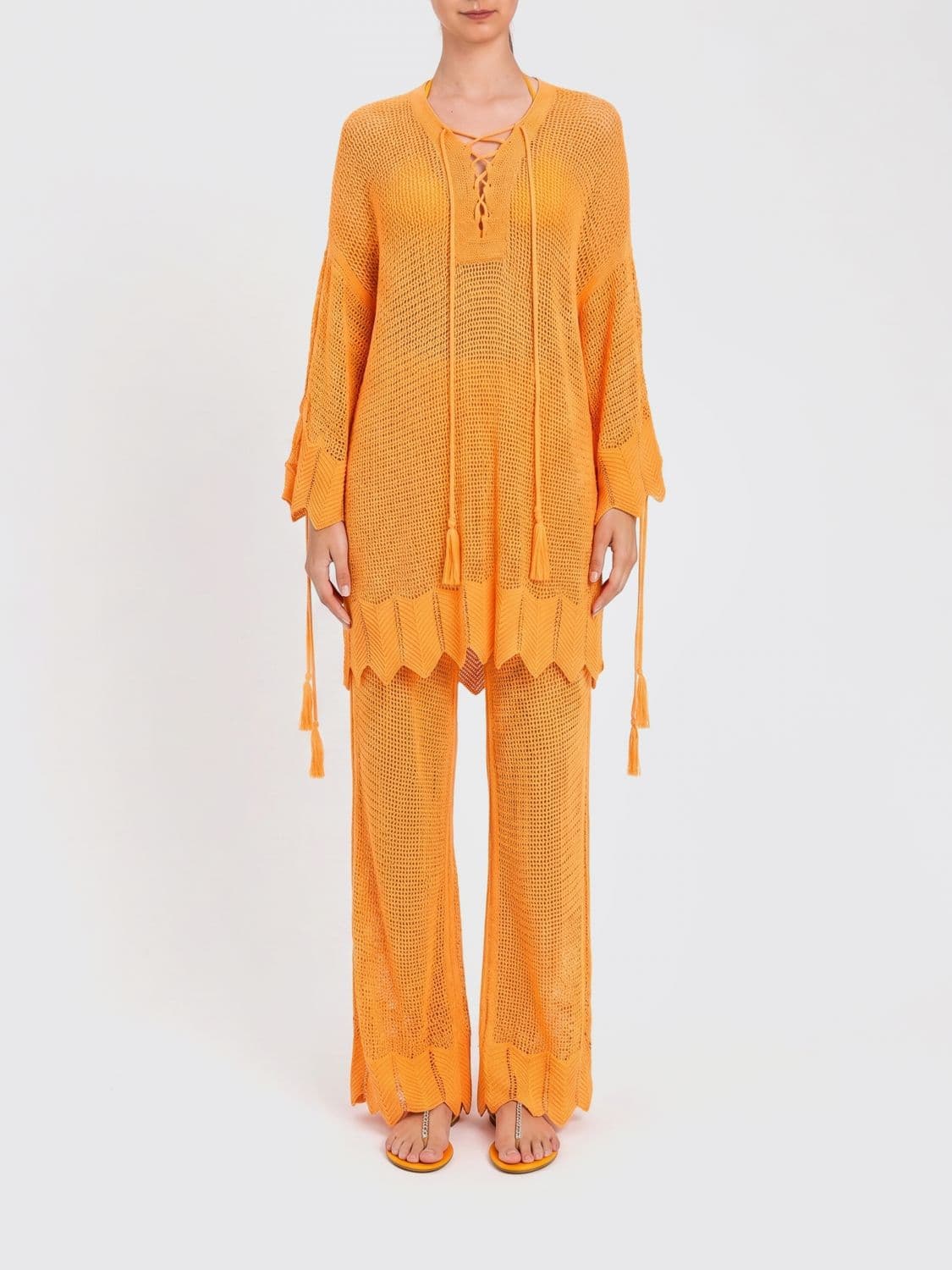Twinset U & b Cotton Blend Kaftan Top