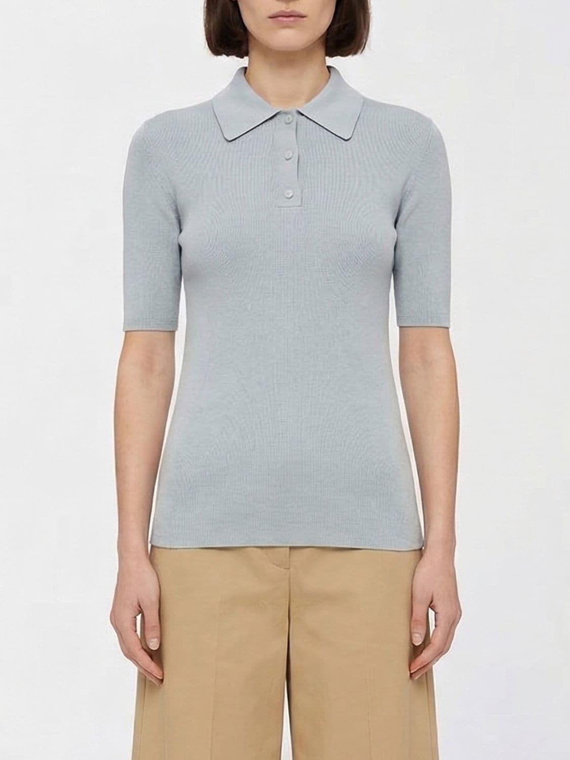 Jil Sander Virgin Wool Knit Polo Shirt