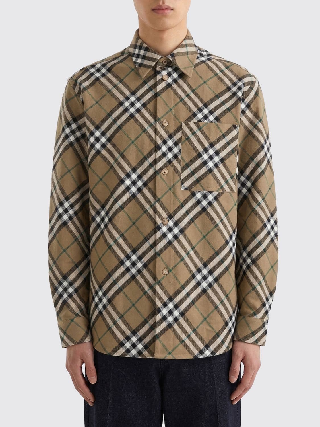 Burberry Cotton Casual Shirt with Vintage Check Motif