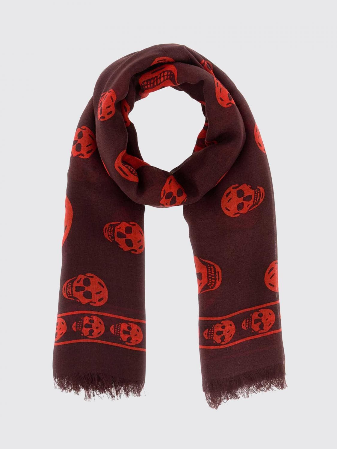 Mcqueen Skull Silk Blend Scarf