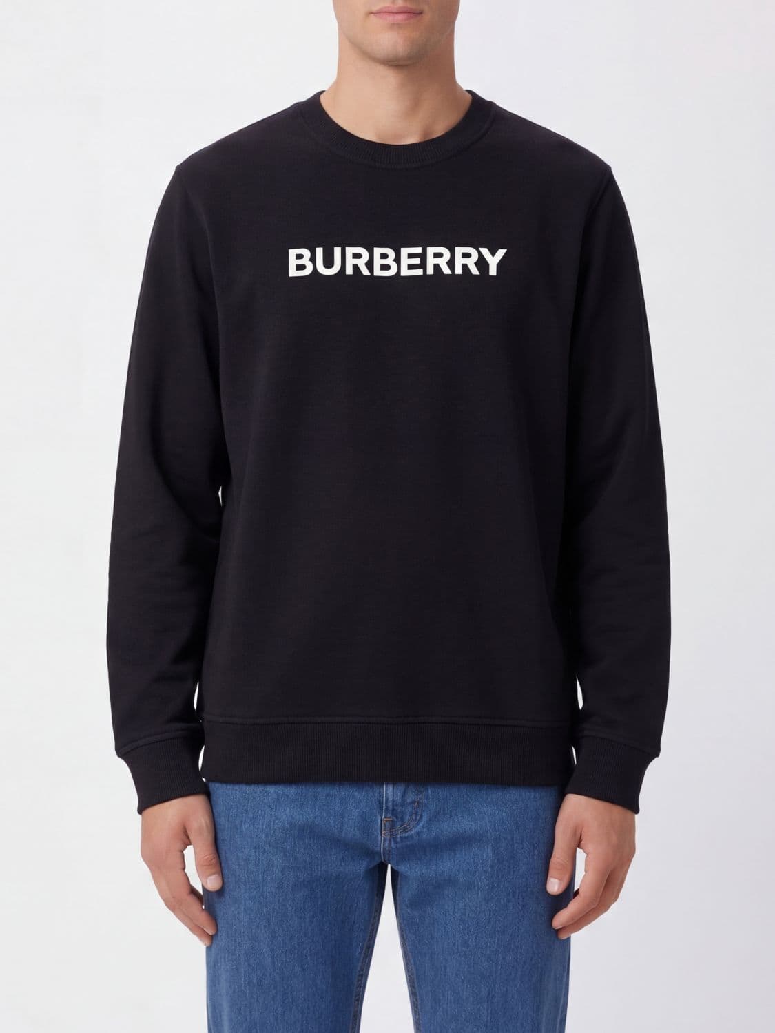 Burberry Cotton Crewneck Sweatshirt with Logo