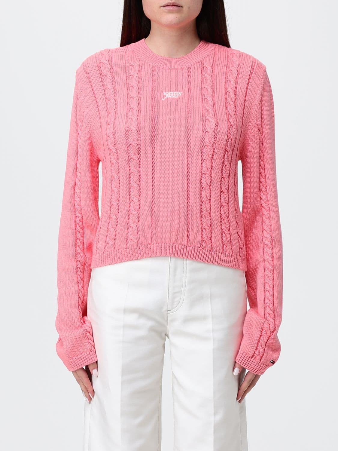 Tommy Jeans Cotton Knit Top with Logo