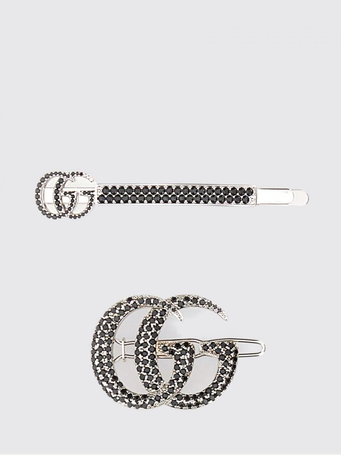 Gucci Set of 2 Metal and Rhinestone Hair Clips · OS