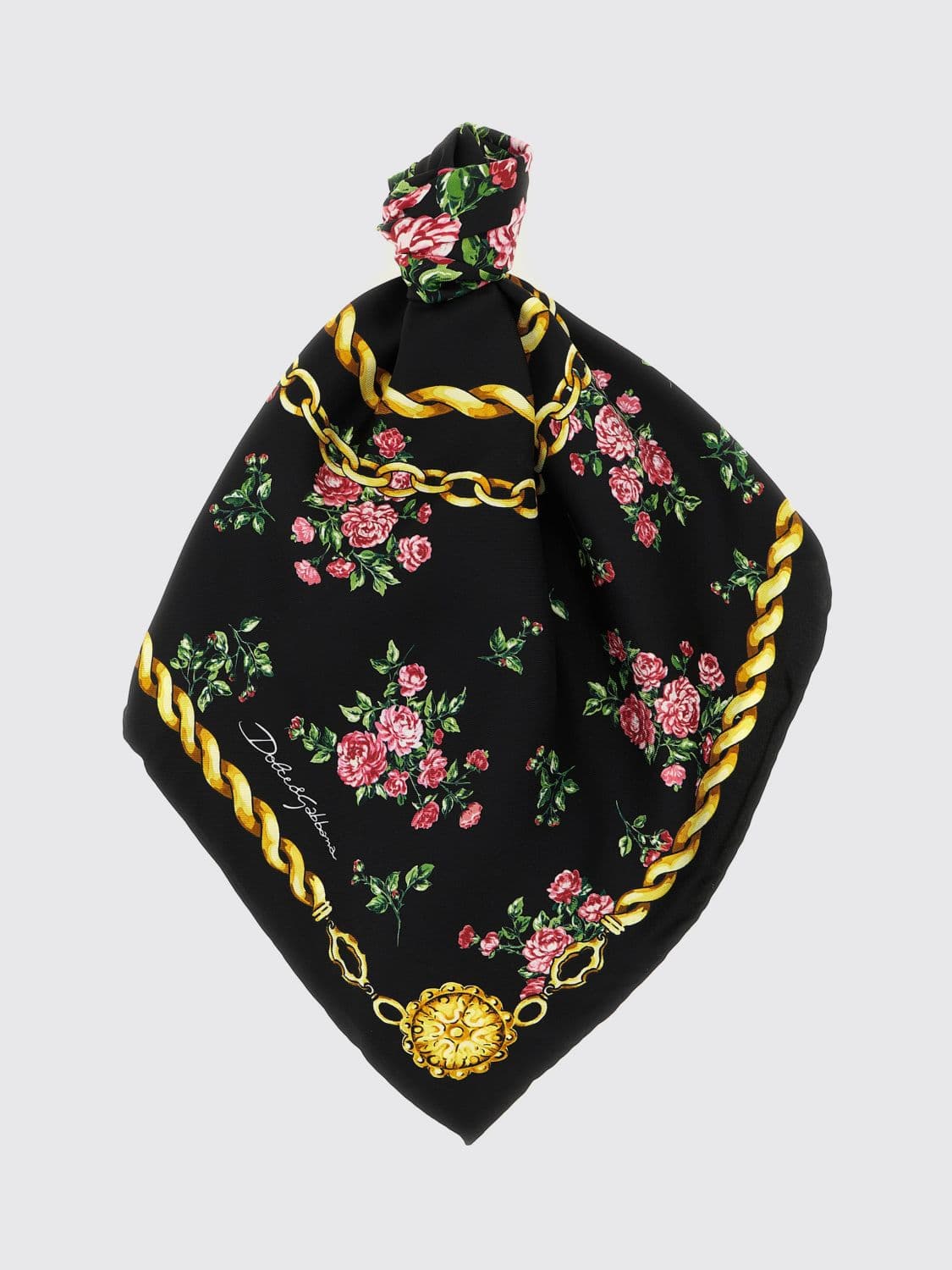 Dolce & Gabbana Floral Print Silk Twill Scarf · OS