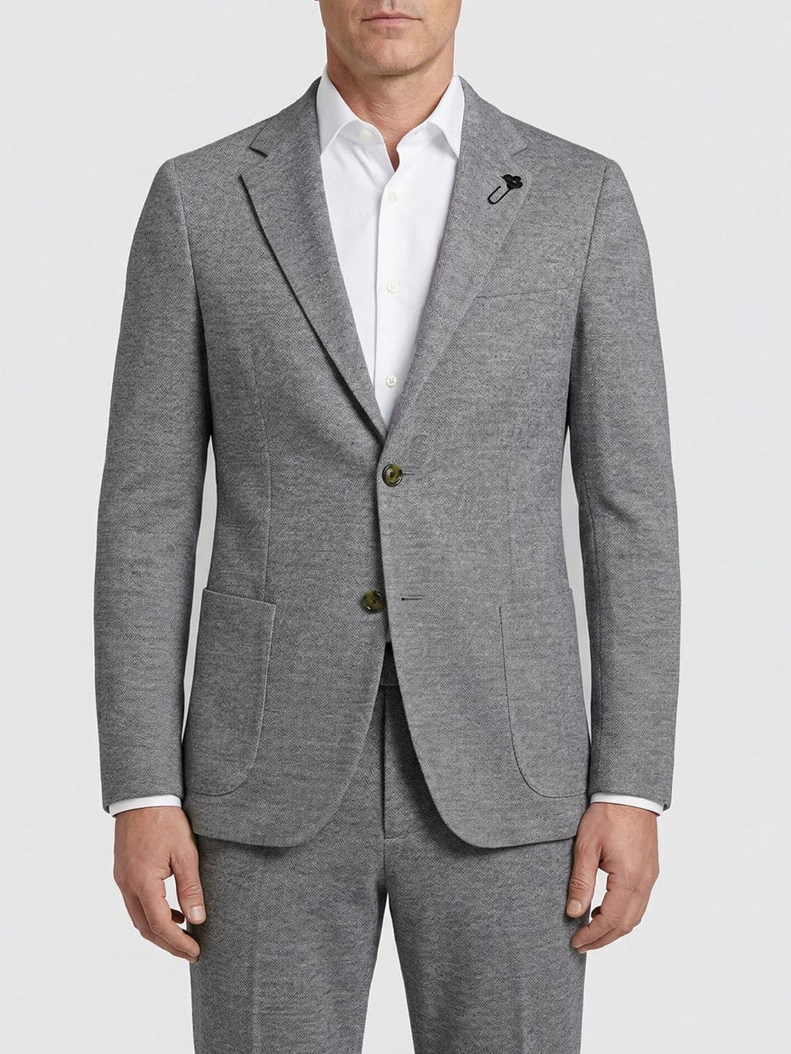 Lardini Single Breasted Linen and Cotton Blazer