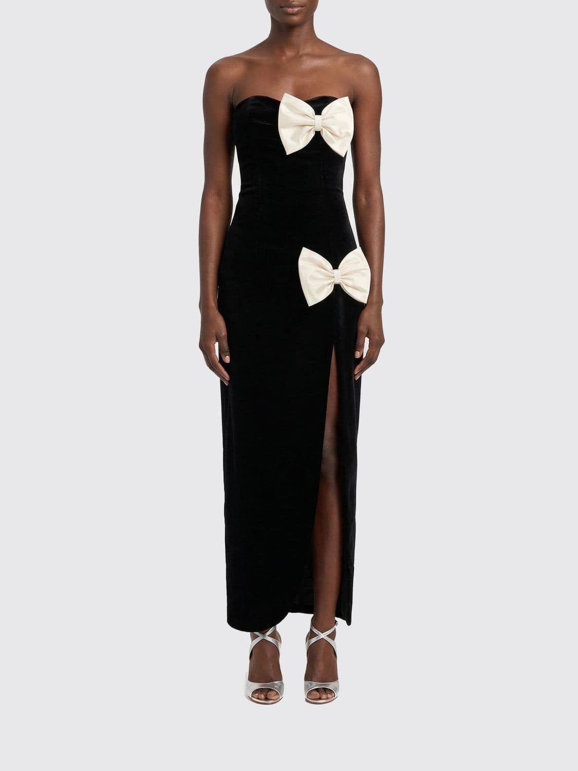 Alessandra Rich Viscose and Silk Dress with Bows