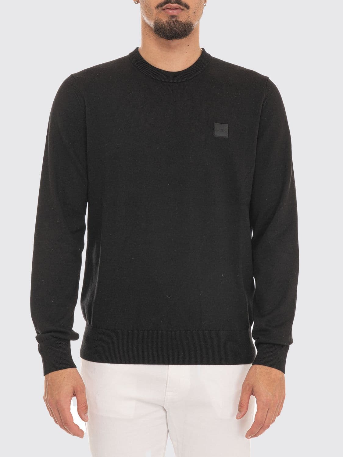Boss Cotton and Cashmere Crew Neck Sweater