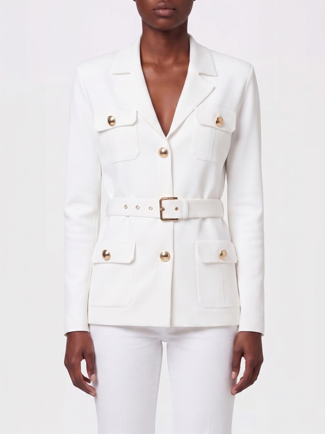 Elisabetta Franchi Viscose Blend Blazer With Belt