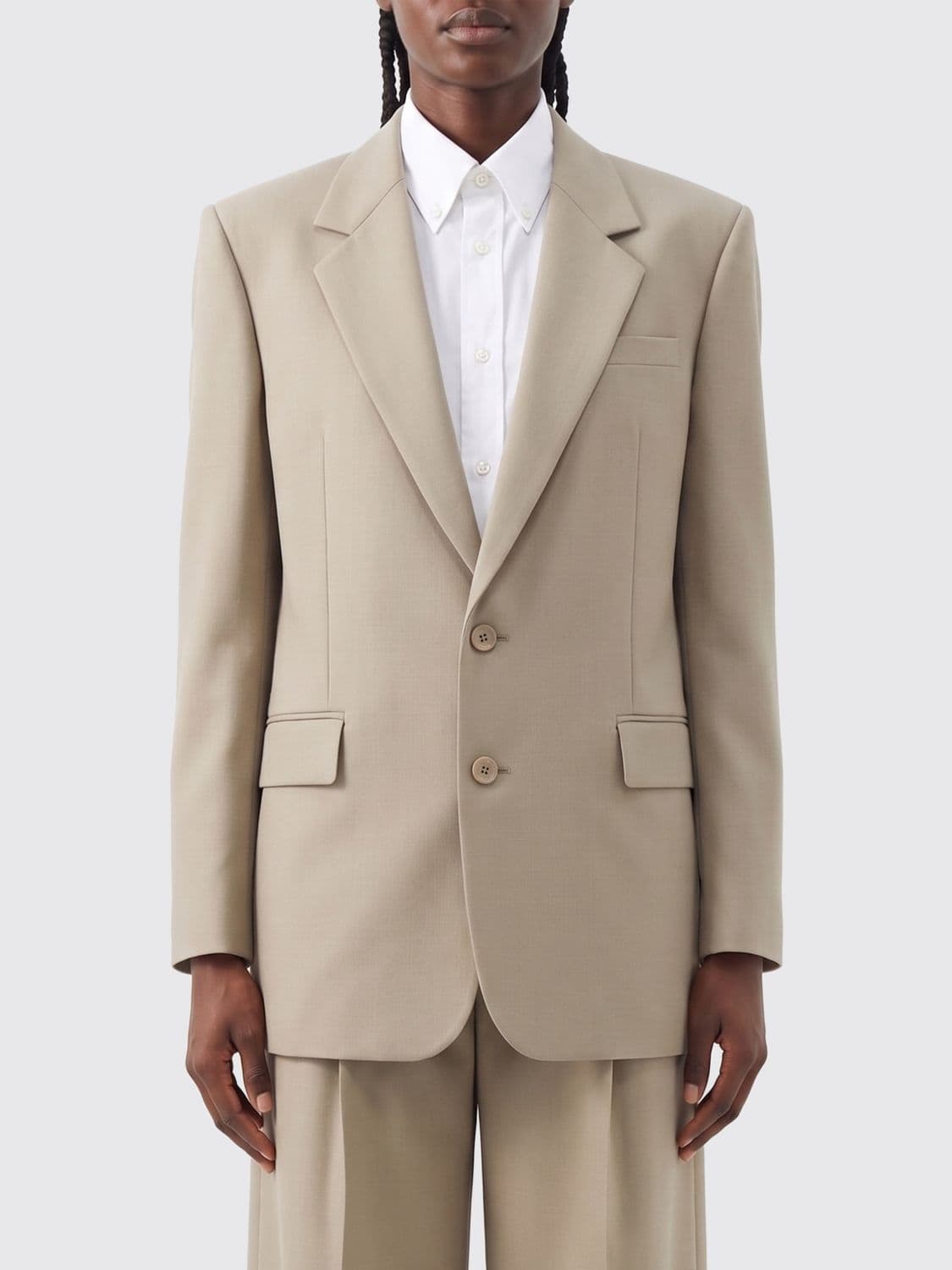 Saint Laurent Single-Breasted Wool Blend Blazer