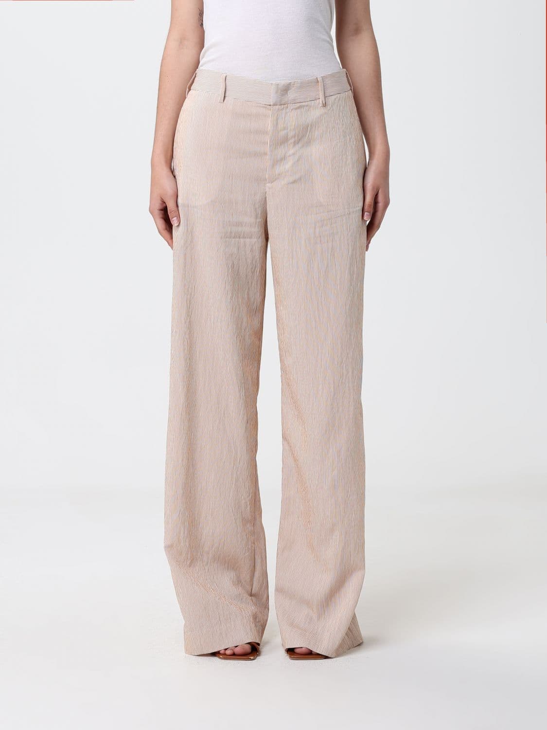 Pt Torino Striped Viscose Trousers
