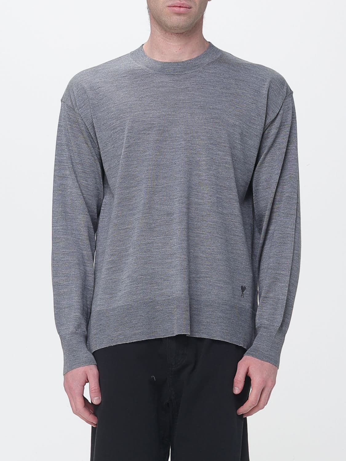 Ami Paris Crew-Neck Wool and Silk Pullover