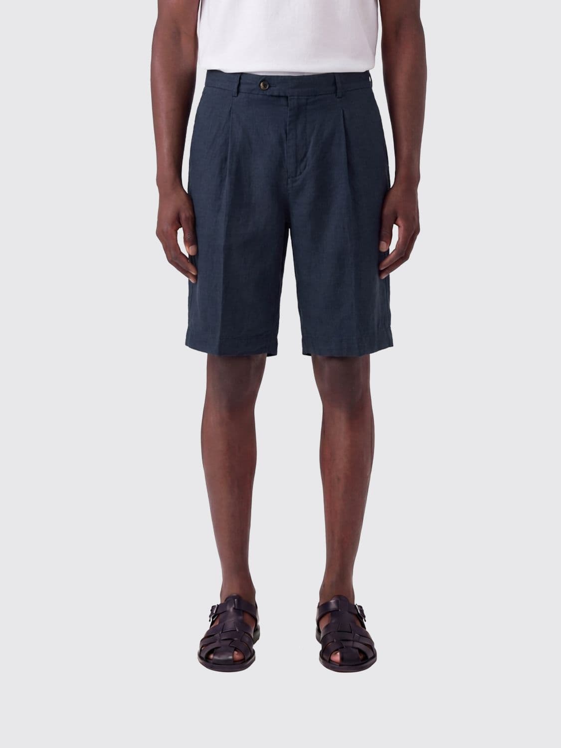 Pt Torino Linen and Cotton Blend Chino Shorts