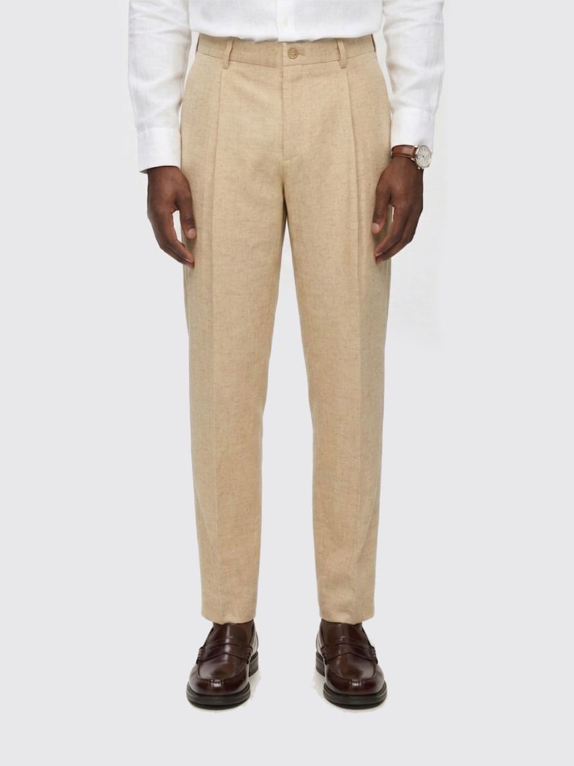 Dolce & Gabbana Linen and Silk Blend Tailored Trousers