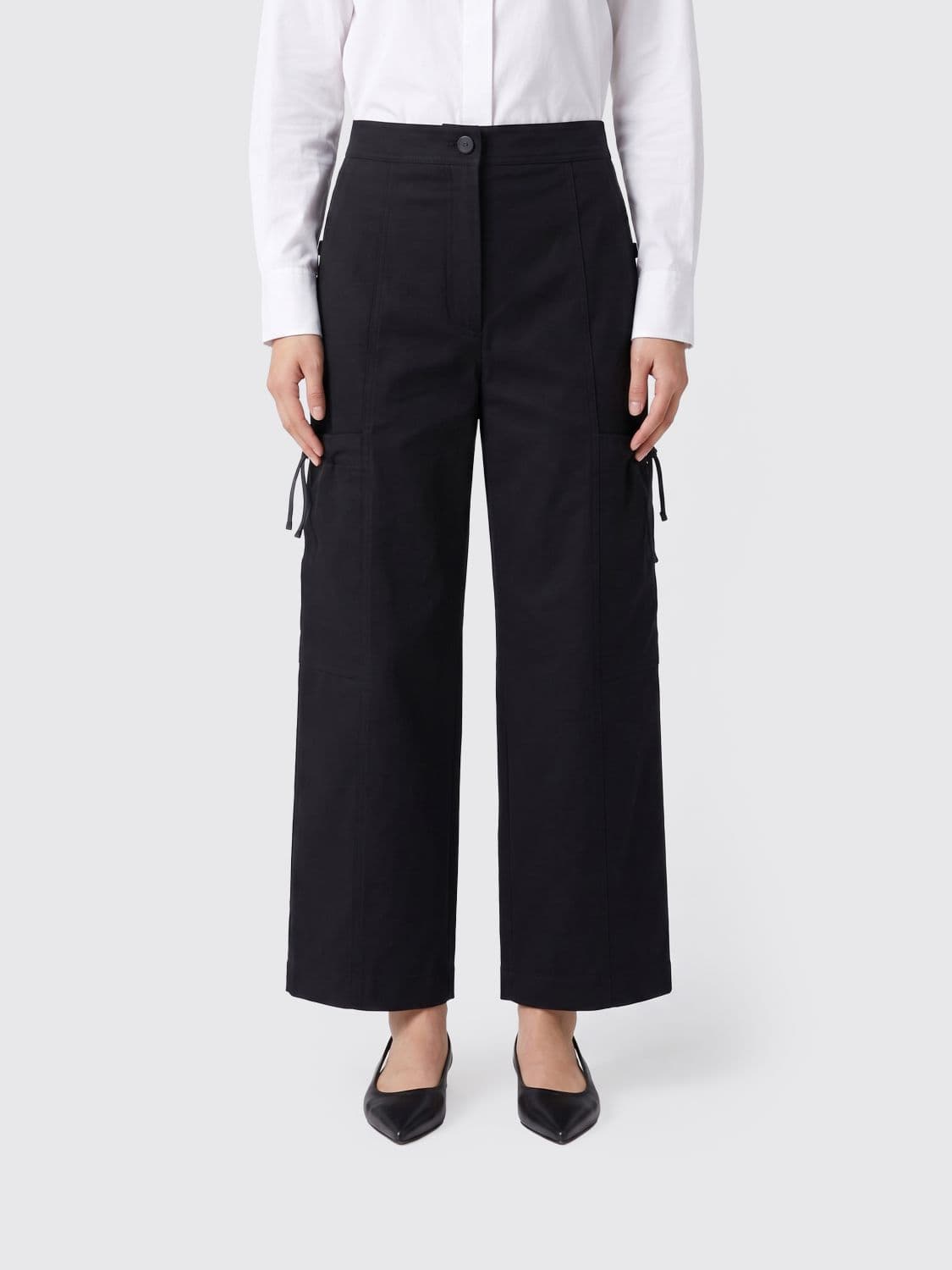Max Mara Stretch Cotton Cargo Trousers · 50