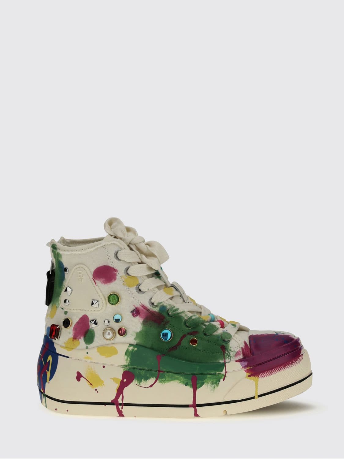 R13 Printed Silk Platform Sneakers