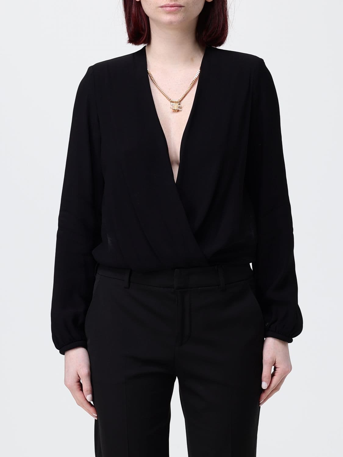 Elisabetta Franchi Georgette Bodysuit Blouse