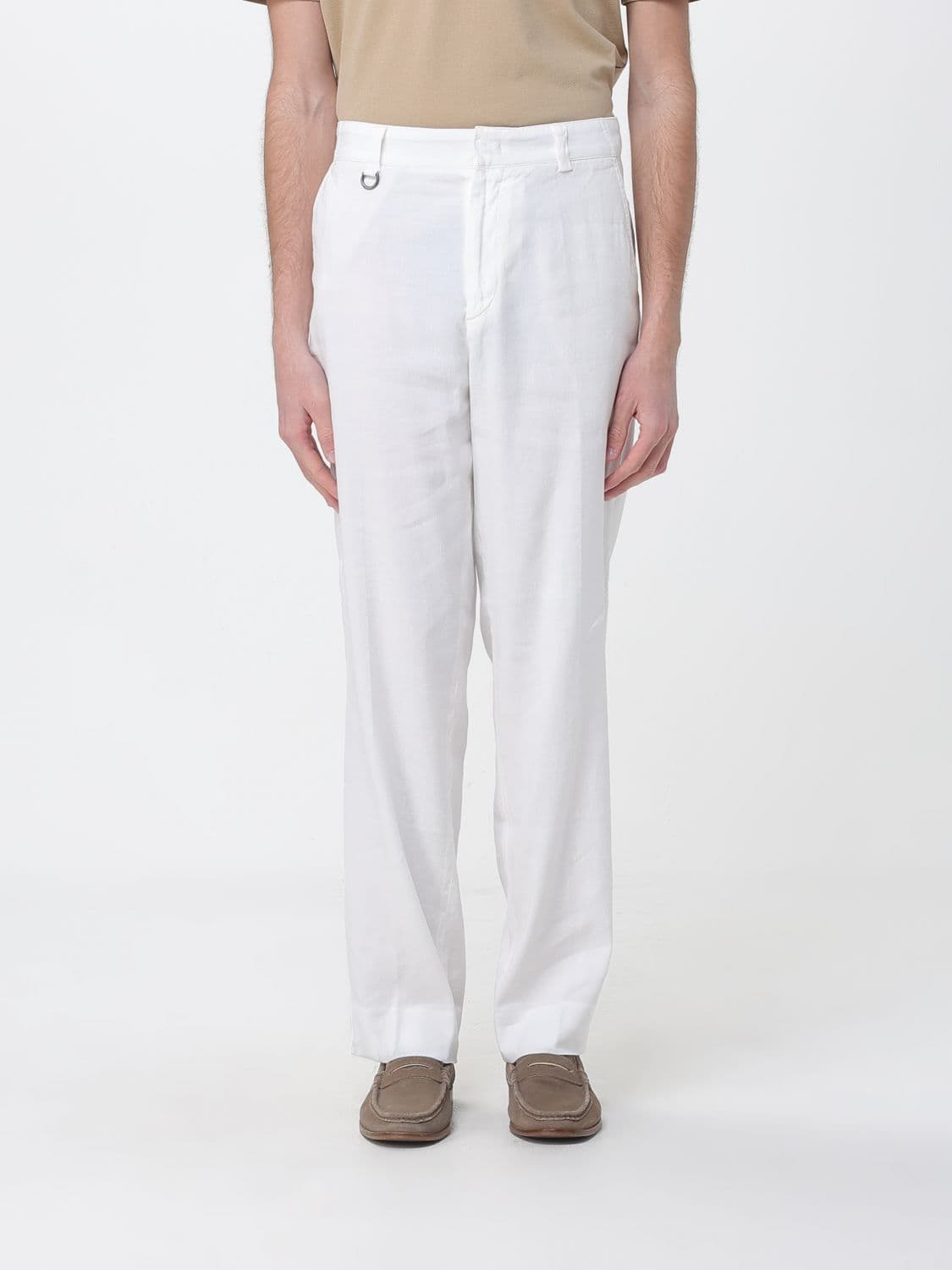Paolo Pecora Linen Blend Straight Trousers