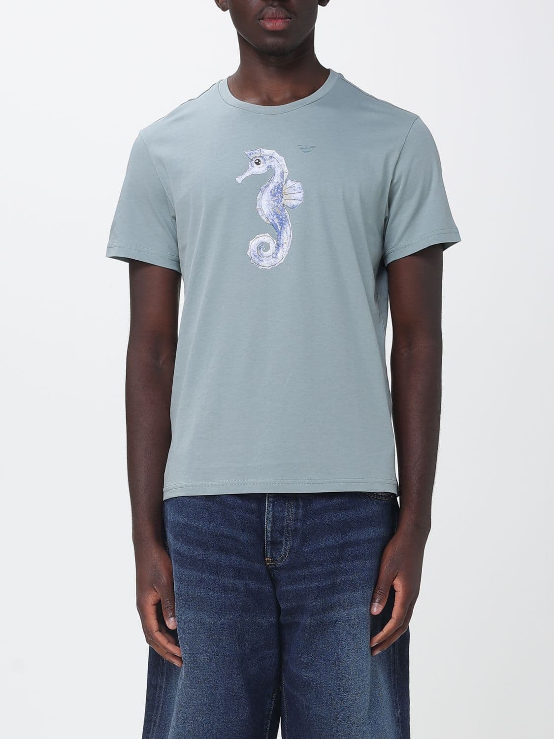 Emporio Armani T-Shirt Men color Gnawed Blue