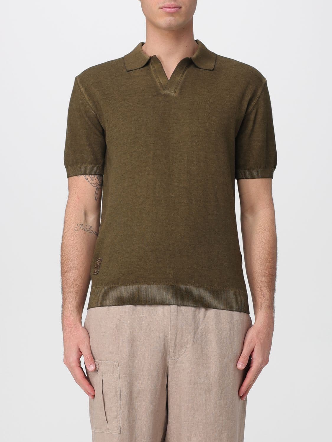 Blauer Knitted Cotton Polo Shirt