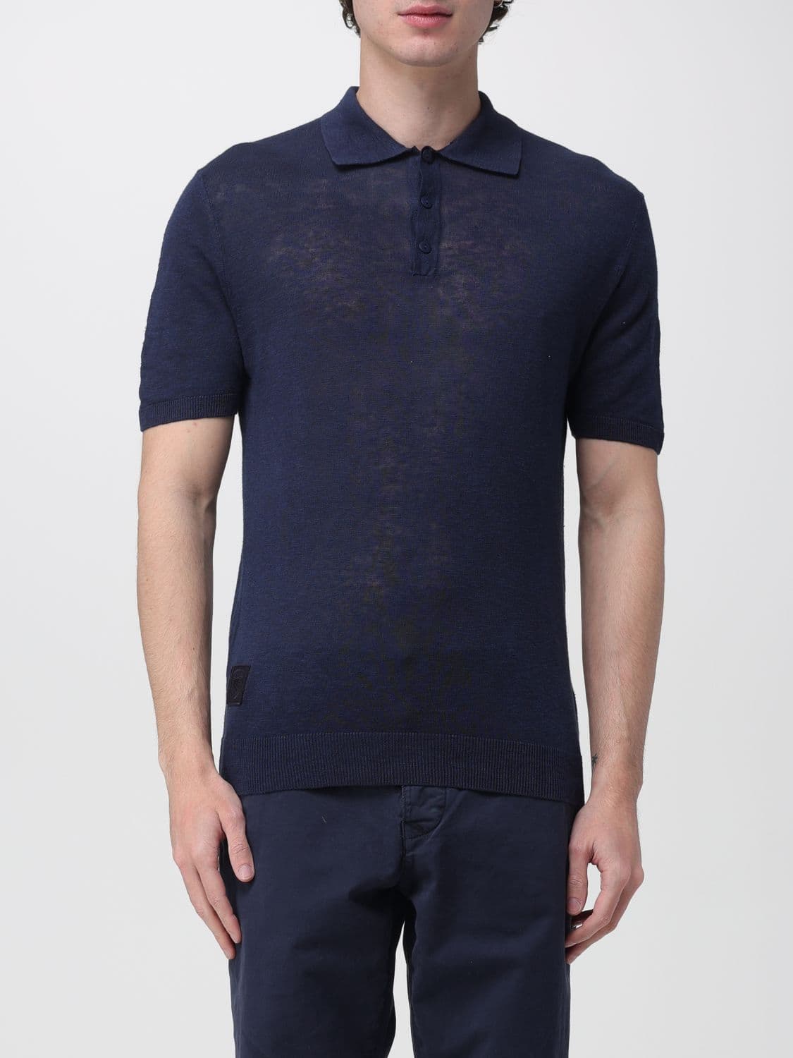 Blauer Linen and Cotton Polo Shirt