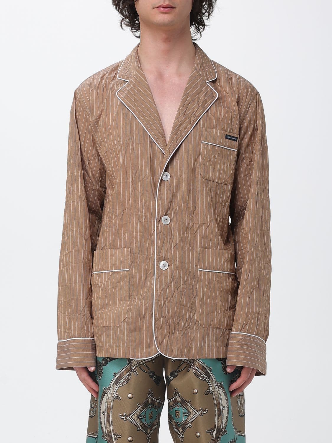 Dolce & Gabbana Single Breasted Cotton and Linen Blazer