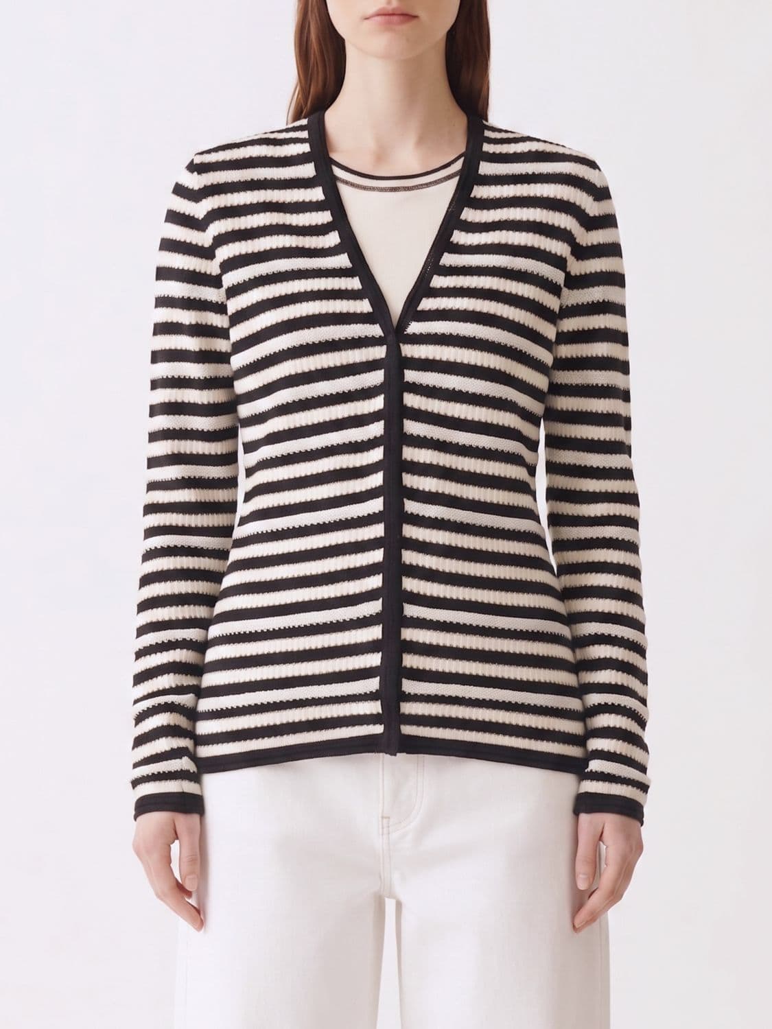 Fabiana Filippi Striped Cotton Cardigan