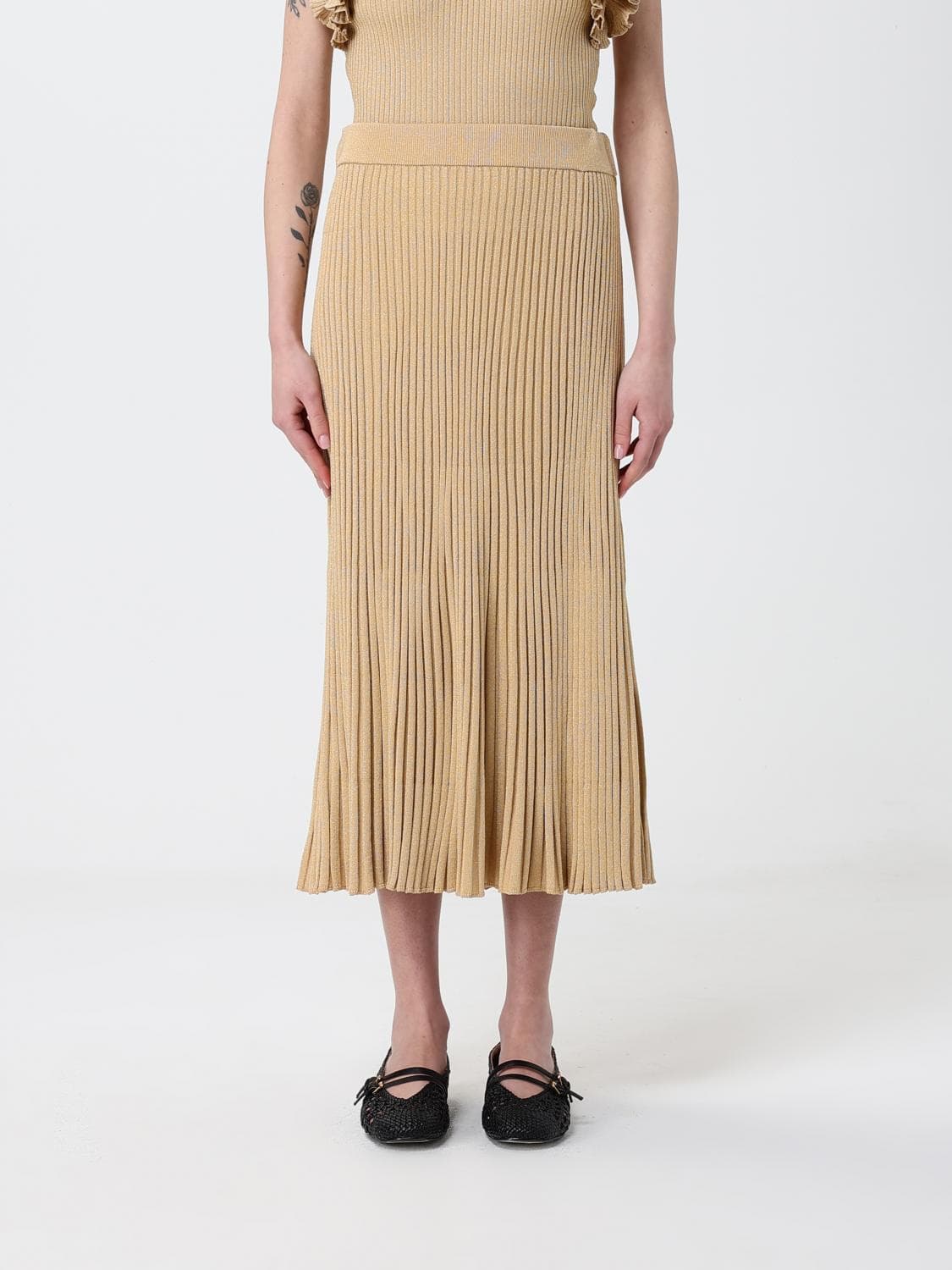 Zimmermann Pleated Viscose Knit Skirt