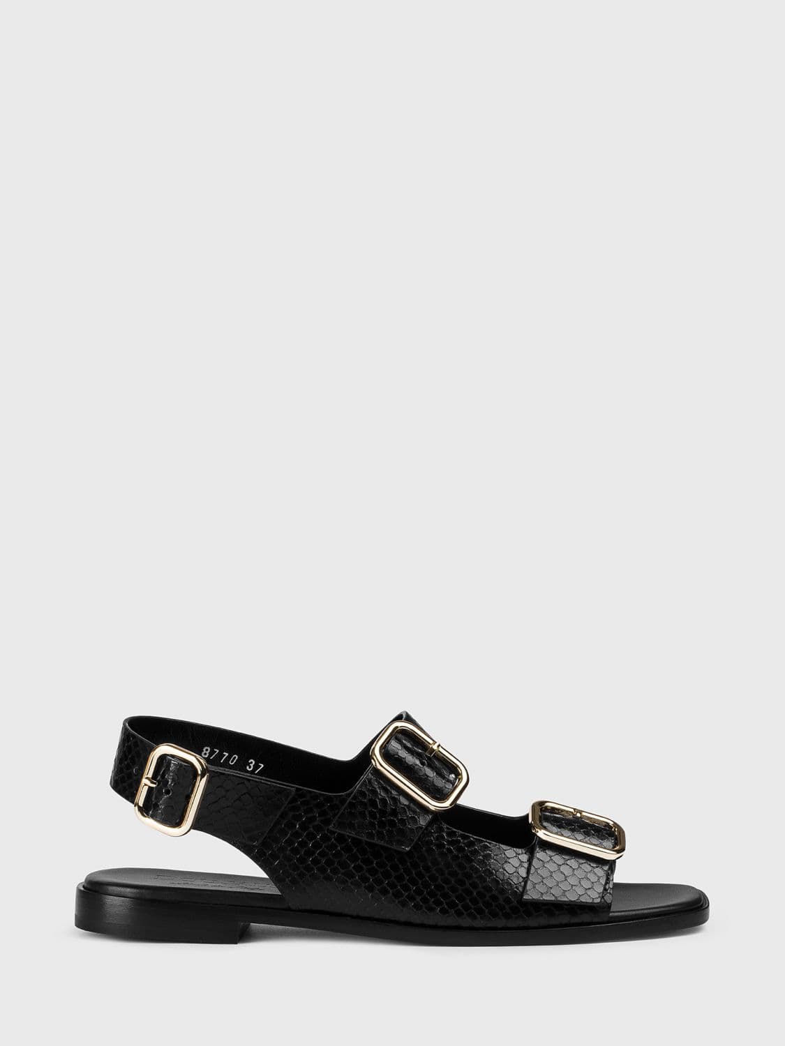 Doucal's Python Print Leather Sandals